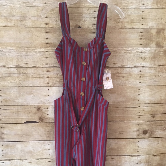 Free People Pants - Free People Striped Wide Leg Jumpsuit - NWT